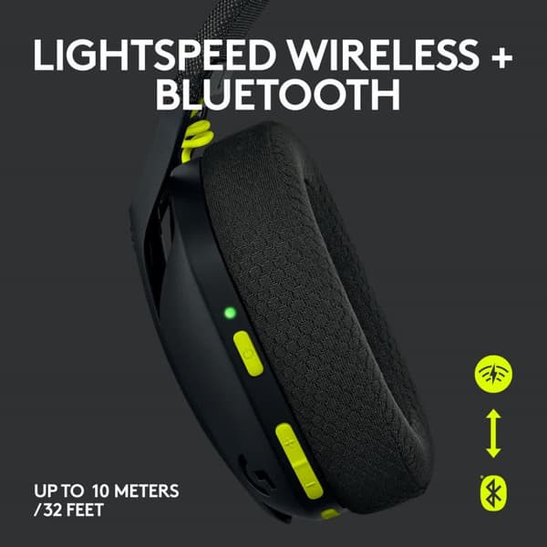 Logitech G435 LIGHTSPEED trådløst spillhodesett, svart