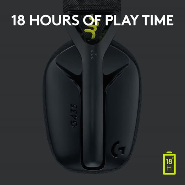 Logitech G435 LIGHTSPEED trådløst spillhodesett, svart
