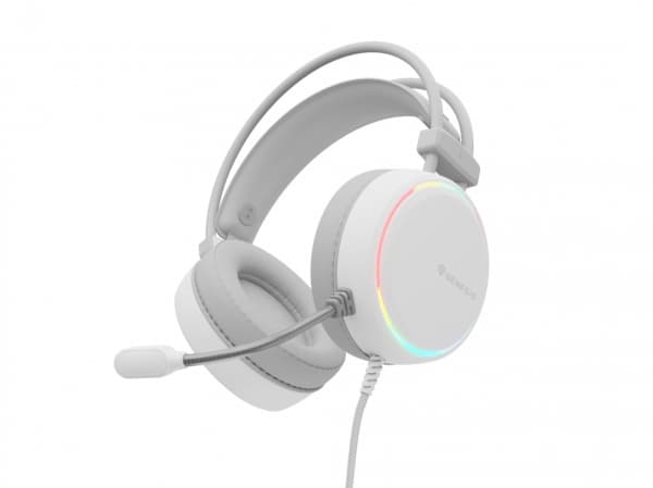 GENESIS Neon 613, Koblet med ledninger (ikke trådløs), 20 - 20000 Hz, Spilling, 360 g, Hodesett, Hvit