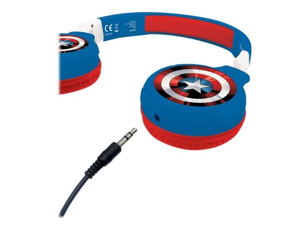 Lexibook The Avengers HPBT010AV - Kuulokkeet - korvalla - Bluetooth - langaton, kaapeli - 3,5 mm jakki - sininen
