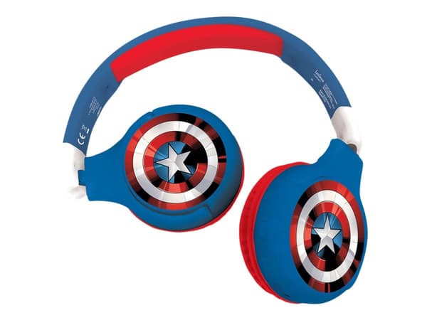 Lexibook The Avengers HPBT010AV - Kuulokkeet - korvalla - Bluetooth - langaton, kaapeli - 3,5 mm jakki - sininen