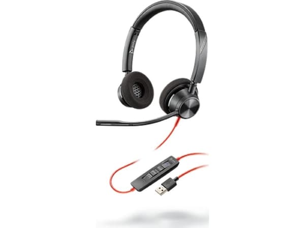 POLY BLACKWIRE 3320, BW3320-M USB-A, Langallinen, Toimisto/puhelukeskus, 20 - 20000 Hz, Kuulokkeet, Musta