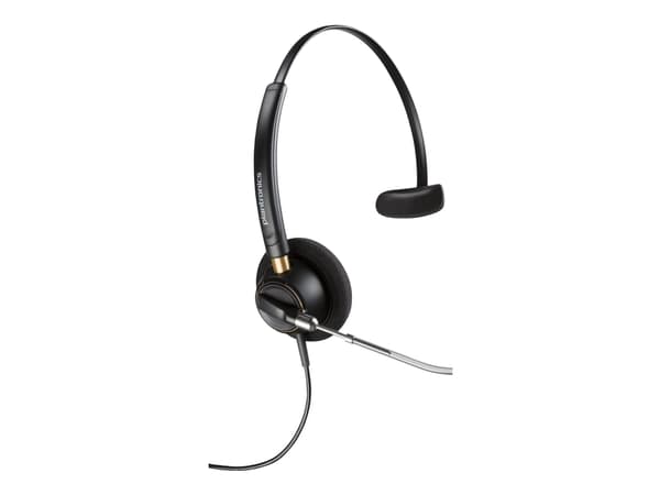 Poly EncorePro 510V - EncorePro 500 series - headset - på øret - kablet - 3,5 mm jackstik - sort - Certified for Skype for Business, UC-certificeret