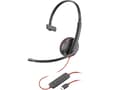 Miniatyrbild 3 av 5: Poly Blackwire 3210 - Blackwire 3200 Series - headset - på örat - kabelansluten - USB-C - svart - UC-certifierad
