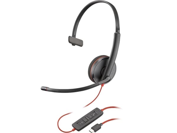 Poly Blackwire 3210 - Blackwire 3200 Series - headset - på örat - kabelansluten - USB-C - svart - UC-certifierad