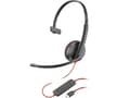 Miniatyrbild 5 av 5: Poly Blackwire 3210 - Blackwire 3200 Series - headset - på örat - kabelansluten - USB-C - svart - UC-certifierad