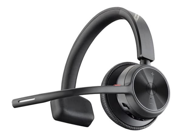 Poly Voyager 4320 - Voyager 4300 series - headset - på örat - Bluetooth - trådlös, kabelansluten - USB-C - svart - Certifierad för Microsoft-teams, Z