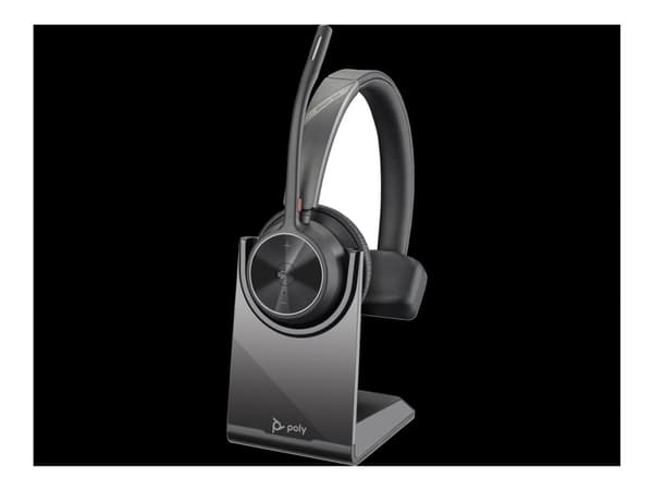 Poly Voyager 4310-M - Voyager 4300 UC series - headset - på örat - Bluetooth - trådlös, kabelansluten - USB-C - svart - Certifierad för Microsoft-tea