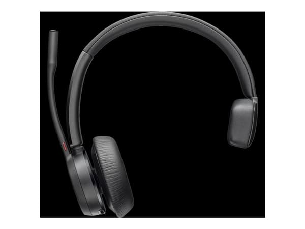 Poly Voyager 4310-M - Voyager 4300 UC series - headset - på örat - Bluetooth - trådlös, kabelansluten - USB-C - svart - Certifierad för Microsoft-tea