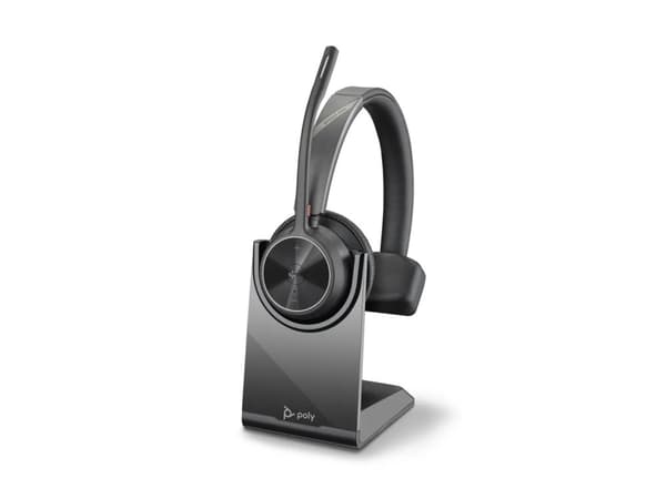 Poly Voyager 4310-M - Voyager 4300 UC series - headset - på örat - Bluetooth - trådlös, kabelansluten - USB-C - svart - Certifierad för Microsoft-tea