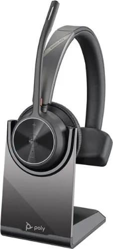 Poly Voyager 4310-M - Voyager 4300 UC series - headset - på örat - Bluetooth - trådlös, kabelansluten - USB-C - svart - Certifierad för Microsoft-tea