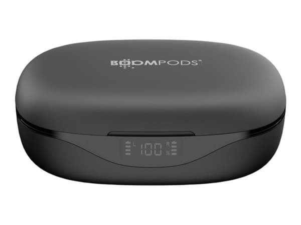 Boompods Sportpods ocean - Aidot langattomat kuulokkeet mikrofonilla. - korvassa - korvan päälle kiinnitys - Bluetooth - musta
