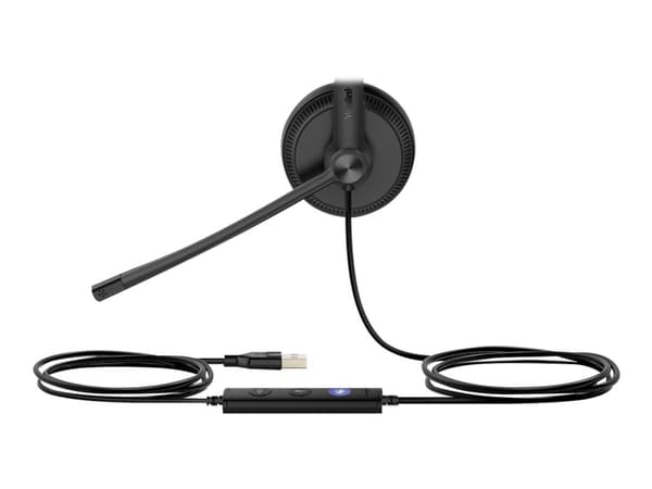 Yealink UH34 Mono - Headset - på örat - kabelansluten - USB - svart - Certifierad för Microsoft-teams