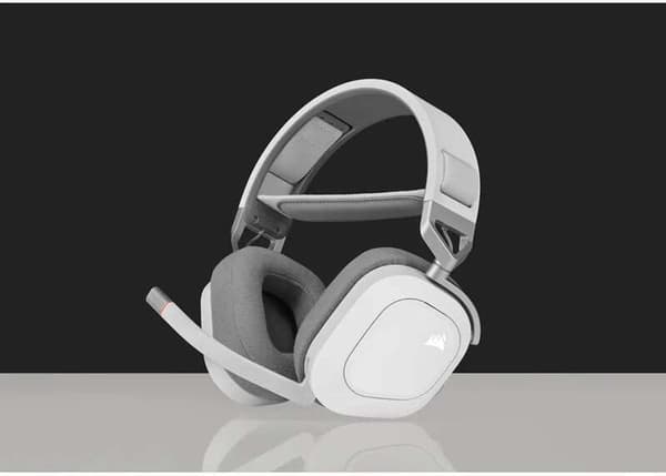 Corsair HS80 RGB Trådlös - Headset med mikrofon, vit