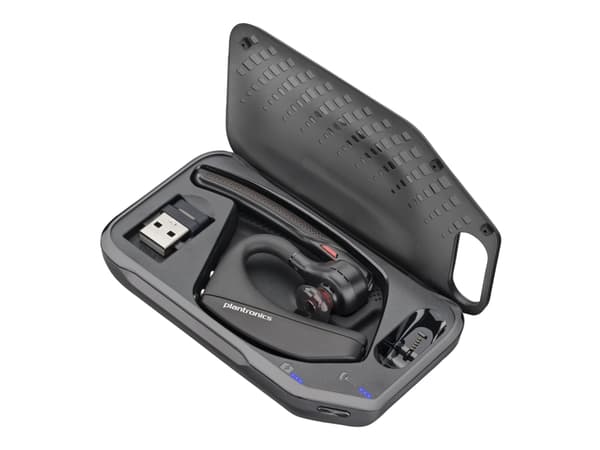 Poly Voyager 5200-M Office - Voyager 5200 series - headset - inuti örat - Bluetooth - trådlös - svart - Certifierad för Skype for Buisness, Certifier