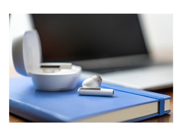 Poly Voyager Free 60+ UC M - True wireless-hörlurar med mikrofon - inuti örat - Bluetooth - aktiv brusradering - USB-C via Bluetooth-adapter - sandvi