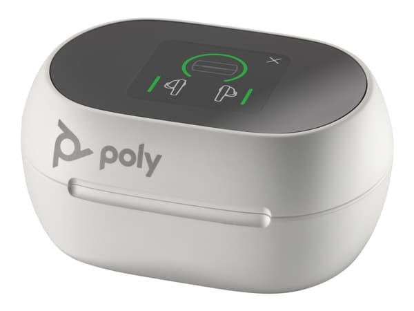 Poly Voyager Free 60+ UC M - True wireless-hörlurar med mikrofon - inuti örat - Bluetooth - aktiv brusradering - USB-C via Bluetooth-adapter - sandvi