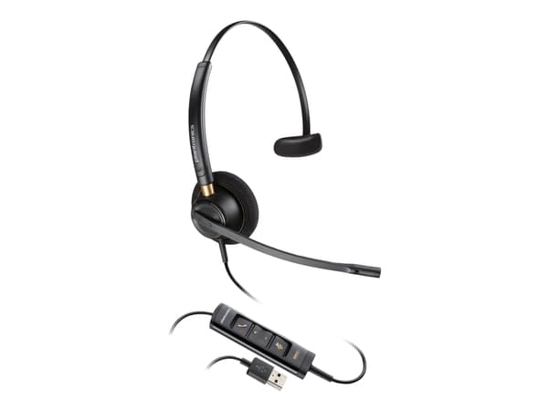 Poly EncorePro 515-M - EncorePro 500 series - hodesett - on-ear - kablet - USB-A - svart - Certified for Microsoft Teams