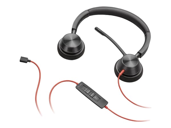 Poly Blackwire 3320 - Blackwire 3300 series - headset - på örat - kabelansluten - USB-C - svart