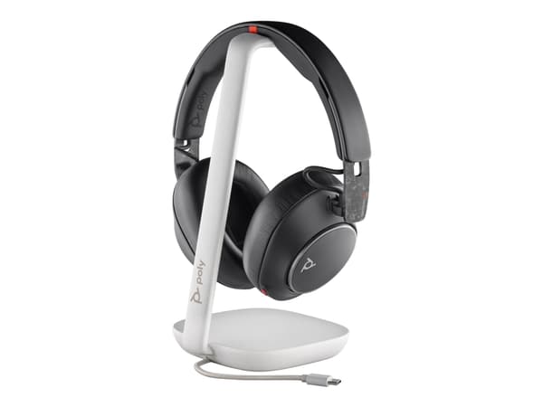 Poly Voyager Surround 85 - Voyager Surround 80 series - hodesett - full størrelse - Bluetooth - trådløs - aktiv støydemping - USB-C via Bluetooth-ada