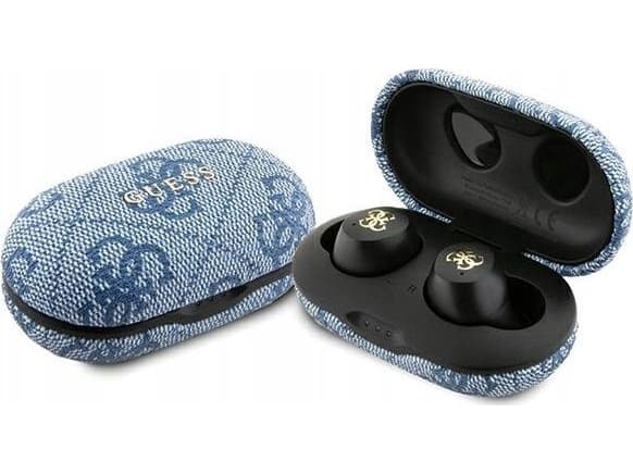 Guess Bluetooth-hodetelefoner GUTWSP4EGB TWS ENC 4G PU METALL LOGO blå