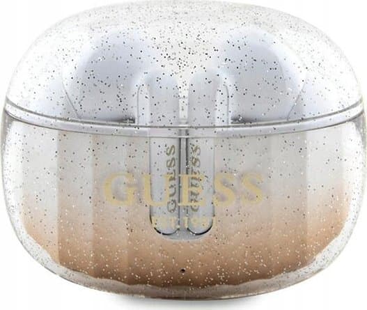 Guess Glitter Gradient TWS Bluetooth-hodetelefoner med dockingstasjon - gullfarge