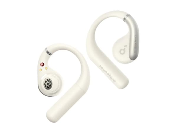 Soundcore AeroFit - True wireless-hörlurar med mikrofon - öppet öra - montering över örat - Bluetooth - calm white