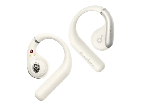 Soundcore AeroFit - True wireless-hörlurar med mikrofon - öppet öra - montering över örat - Bluetooth - calm white