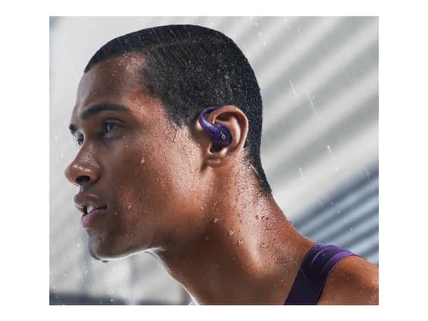 Soundcore AeroFit Pro - True wireless-hörlurar med mikrofon - öppet öra - montering över örat - Bluetooth - elpurpurfärgad