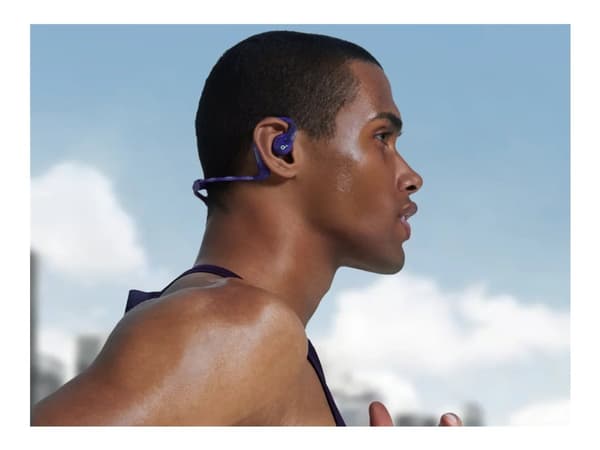 Soundcore AeroFit Pro - True wireless-hörlurar med mikrofon - öppet öra - montering över örat - Bluetooth - elpurpurfärgad