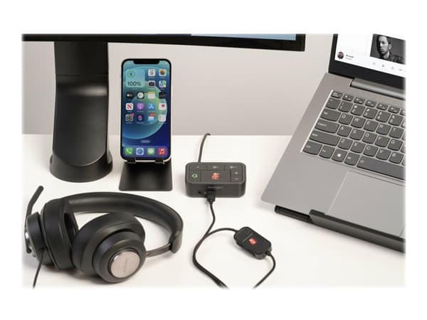 Kensington H2000 - Hodesett - full størrelse - kablet - USB-C - lydisolerende