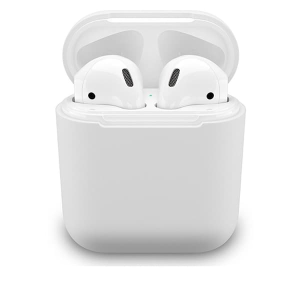Beskyttelsesetui i silikone til Apple Airpods, Hvid
