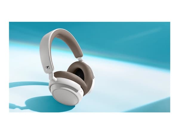 Sennheiser ACCENTUM Plus - Hodetelefoner med mikrofon - full størrelse - Bluetooth - trådløs - aktiv støydemping - hvit