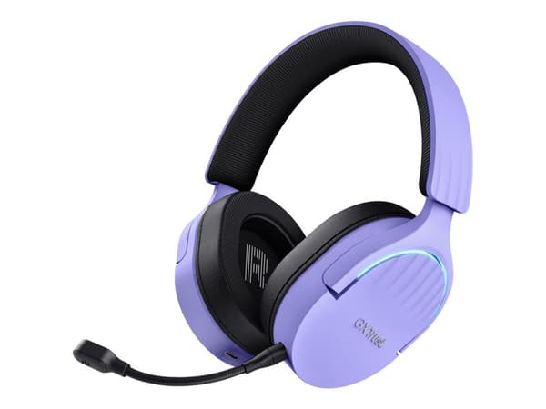 Trust GXT 491P FAYZO - Headset - 7.1-kanals - fullstorlek - Bluetooth/radiofrekvens 2,4 GHz - kabelansluten, trådlös - 3,5 mm kontakt, USB-A via Blue