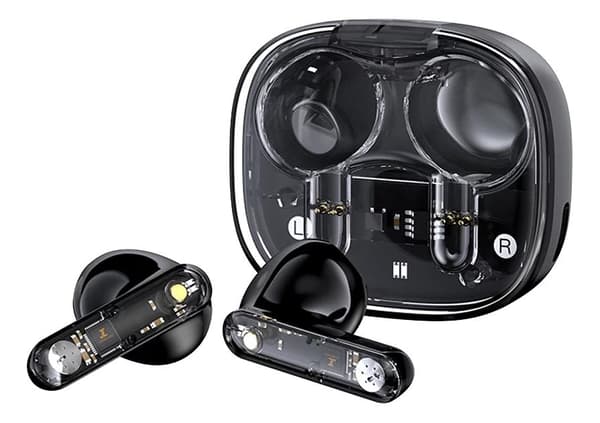 Streetz T150 TWS earphones, Transparent, Black