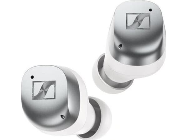 Sennheiser MOMENTUM True Wireless 4 - True wireless-hodetelefoner med mikrofon - i øret - Bluetooth - aktiv støydemping - hvit sølvfarge