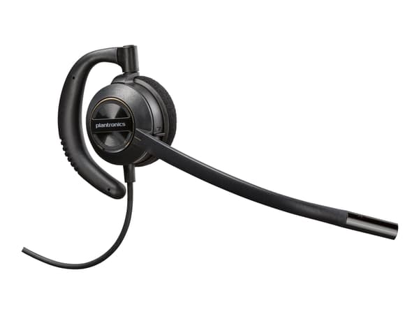 Poly EncorePro 530 - EncorePro 500 series - hodesett - i øret - kablet - Quick Disconnect - svart - UC-sertifisert, Certified for Skype for Business