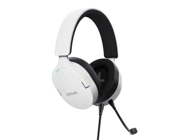 Trust GXT 490W FAYZO - Headset - 7.1-kanals - fullstorlek - kabelansluten - USB-A - vit