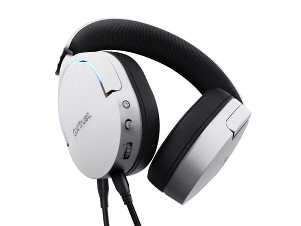 Trust GXT 490W FAYZO - Headset - 7.1-kanals - fullstorlek - kabelansluten - USB-A - vit