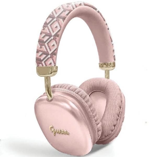 Guess On-ear Hörlurar Bluetooth GCube Metallic Script Logo - Rosa