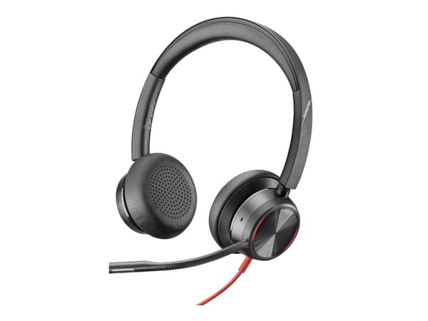 Poly Blackwire 8225 - Blackwire 8200 series - headset - på örat - kabelansluten - aktiv brusradering - USB-C - svart - Zoomcertifierad, UC-certifiera