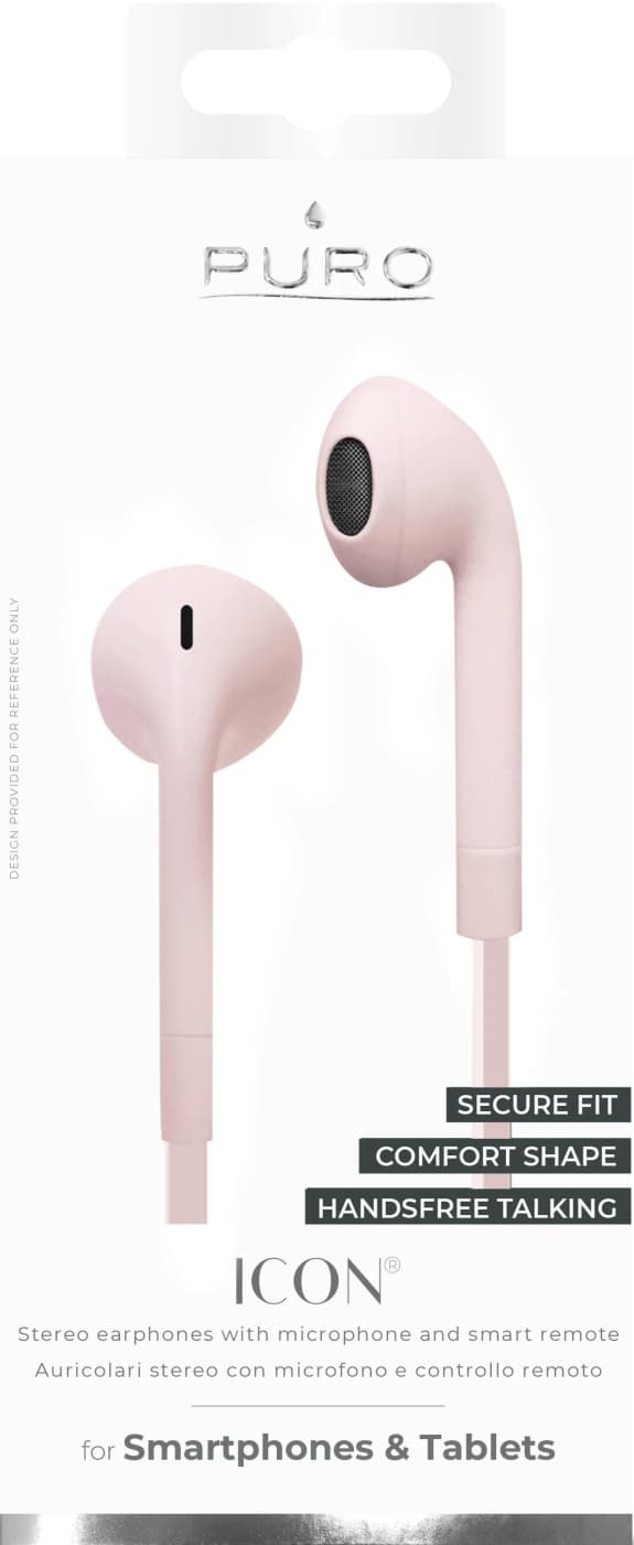 Puro ICON Stereohörlurar m/mick, Rosa