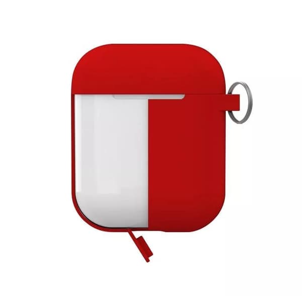 Puro Silicon Case for AirPods 2016/19 w/carabin, Red