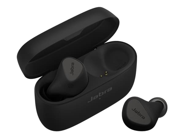 Jabra Elite 5 - True wireless-hodetelefoner med mikrofon - i øret - Bluetooth - aktiv støydemping - lydisolerende - titansvart
