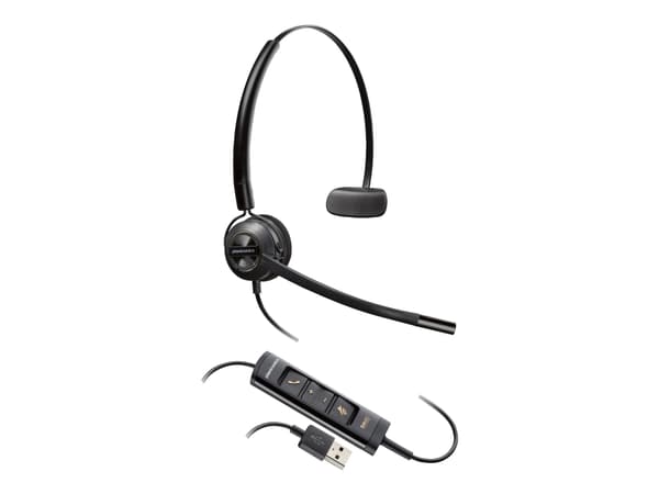 Poly EncorePro 545 - EncorePro 500 series - hodesett - on-ear - konvertibel - kablet - USB-A - svart - Certified for Skype for Business