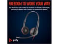 Pikkukuva 4 / 4: Poly Blackwire 3220 - Blackwire 3200 Series - kuulokkeet - on-ear - langallinen - aktiivinen melunvaimennus - USB-C - musta - Skype Certified, Avaya