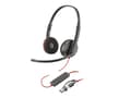 Pikkukuva 2 / 4: Poly Blackwire 3220 - Blackwire 3200 Series - kuulokkeet - on-ear - langallinen - aktiivinen melunvaimennus - USB-C - musta - Skype Certified, Avaya
