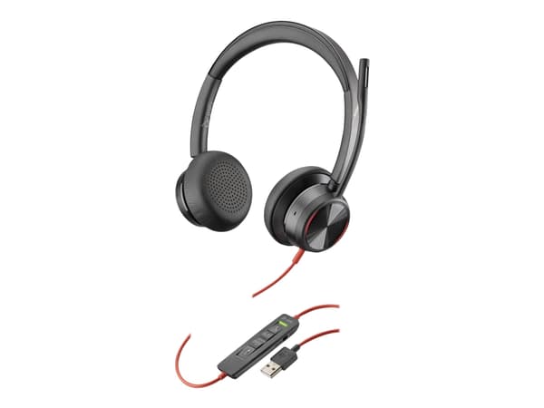 Poly Blackwire 8225 - Headset - på örat - kabelansluten - aktiv brusradering - USB-A - svart - Zoomcertifierad