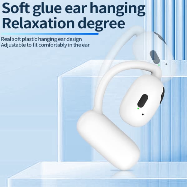 Single Ear Hook Hörlur Bluetooth 5.4 Stereo Headphone - Svart