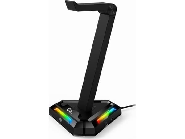 Genialt stativ för utinės su belysning RGB GX-UH100, 2x USB-A 2x USB-C HUB, juoda